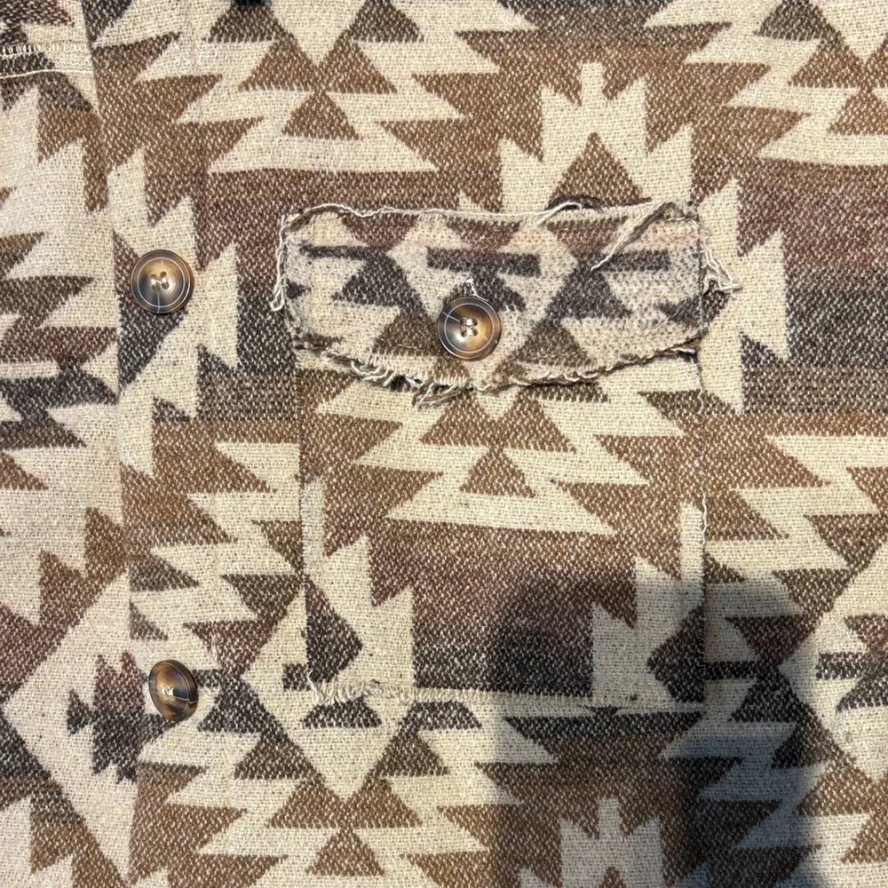 Brown Patterned Jacket/Shacket - Picture 4 of 5